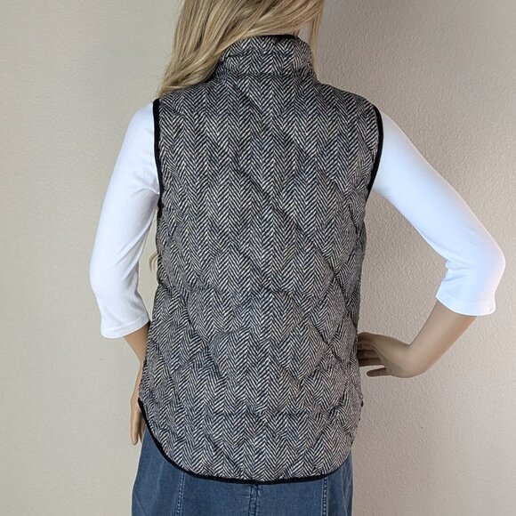 J. Crew Vest Women's XS Gray Excursion Quilted Puffer in Herringbone Full-Zip - Picture 2 of 16